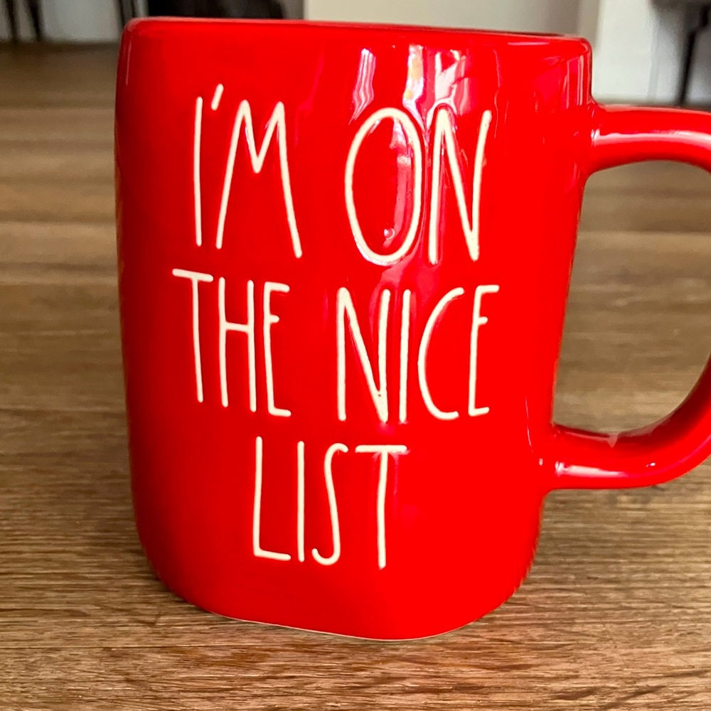 Rae Dunn Red 'Nice List' Mug